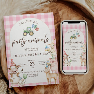 Party Animals Farm Geburtstagseinladung Bauernhof  Einladung