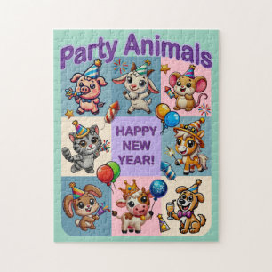 Party Animals "Frohes Neues Jahr" Puzzle