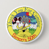 Party Animals Funny Birthday Party Button (Vorderseite)