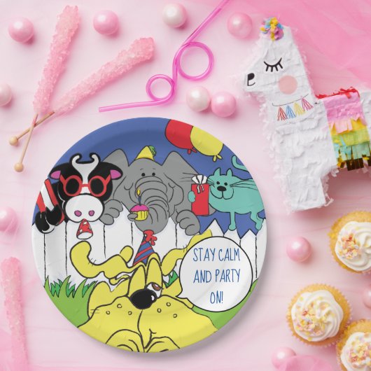 Party Animals Funny Birthday Party Pappteller (Party)