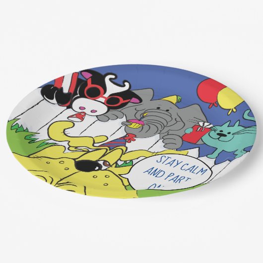 Party Animals Funny Birthday Party Pappteller (Schrägansicht)