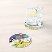 Party Animals Funny Birthday Party Runder Pappuntersetzer (Vor Ort)