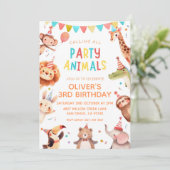 Party Animals Geburtstagseinladung Einladung (Stehend Vorderseite)