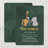 Party Animals Jungle Safari Kindergeburtstag Einladung (Vorne/Hinten)