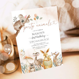 Party Animals Kids Birthday Invitation Einladung