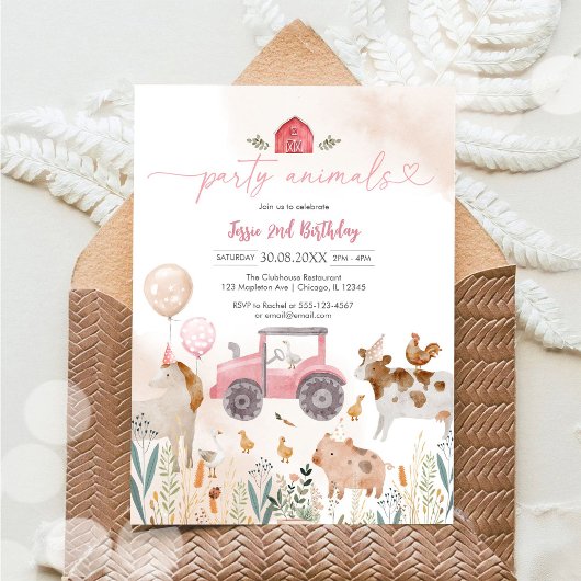 Party Animals Kids Birthday Invitation Einladung