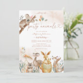 Party Animals Kids Birthday Invitation Einladung (Stehend Vorderseite)