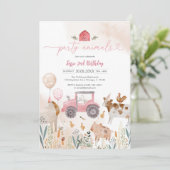 Party Animals Kids Birthday Invitation Einladung (Stehend Vorderseite)