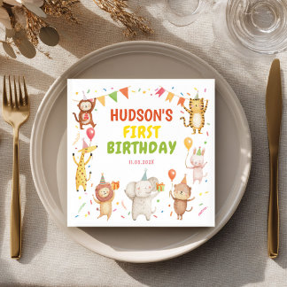 Party Animals Kids Birthday Party Napkins Serviette