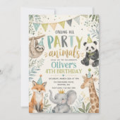 Party Animals Kindergeburtstag Einladung (Vorderseite)
