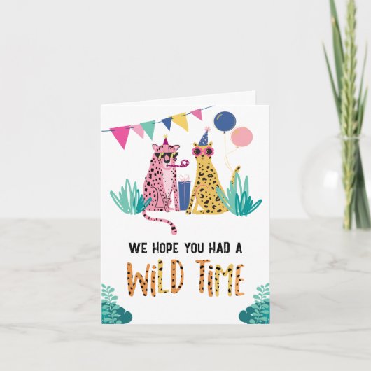 Party Animals Kinderparty Danke Karte (Vorderseite)