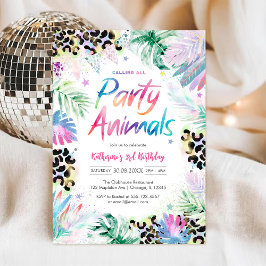 Party Animals Leopard Jungle Birthday Invitation Einladung
