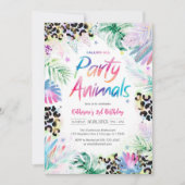 Party Animals Leopard Jungle Birthday Invitation Einladung (Vorderseite)