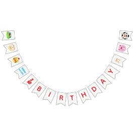 Party Animals Ready to Play Balls Rustic Farm  Wimpelkette