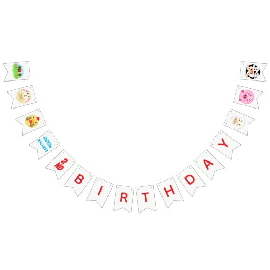 Party Animals Ready to Play Balls Rustic Farm Wimpelkette (Alle)