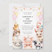 Party Animals Safari Birthday Party Invitation Einladung (Vorderseite)
