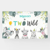 Party Animals Safari Boy Two Wild Blue Hintergrund Banner (Horizontal)