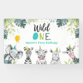 Party Animals Safari Boy Wild Ein erster Geburtsta Banner (Horizontal)