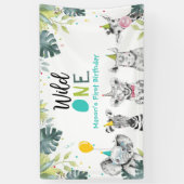 Party Animals Safari Boy Wild Ein erster Geburtsta Banner (Vertikal)