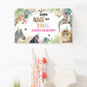 Party Animals Safari Girl Dritter Geburtstag Hinte Banner (Insitu)