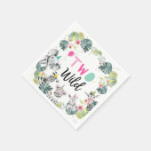 Party Animals Safari Girl Pink Zweites Geburtstag Serviette (Ecke)