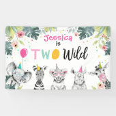 Party Animals Safari Girl Two Wild Pink Hintergrun Banner (Horizontal)