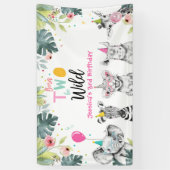 Party Animals Safari Girl Two Wild Pink Hintergrun Banner (Vertikal)