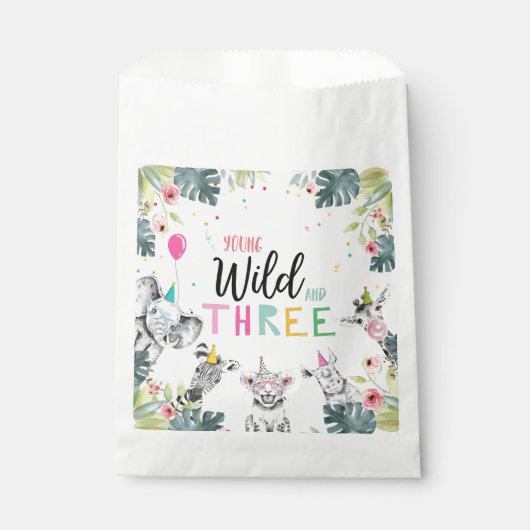 Party Animals Safari Girl Young Wild and Three Geschenktütchen (Vorderseite)