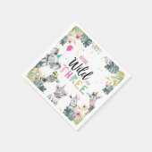 Party Animals Safari Girl Young Wild and Three Serviette (Ecke)