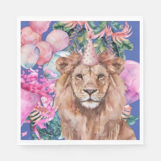 Party Animals Safari Jungle Wild Einen Geburtstag Serviette (Vorderseite)