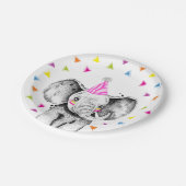 Party Animals Safari Wild Elephant Jungle Birthday Pappteller (Schrägansicht)