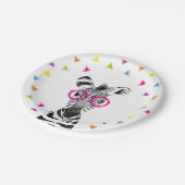 Party Animals Safari Wild Zebra Jungle Birthday  Pappteller (Schrägansicht)