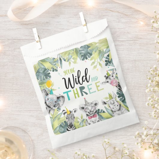 Party Animals Safari Young Wild und Drei Geburtsta Geschenktütchen (Ausgeschnitten)