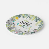 Party Animals Safari Young Wild und Drei Geburtsta Pappteller (Schrägansicht)