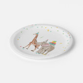 Party Animals Safari Zoo Party Girl Wild Geburtsta Pappteller (Schrägansicht)