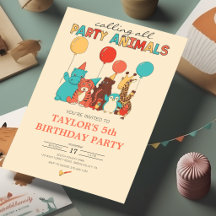 Party Animals Tiger, Pinguin, Giraffe Geburtstag