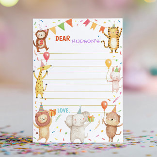 Party Animals Time Capsule Note Message Card Dankeskarte