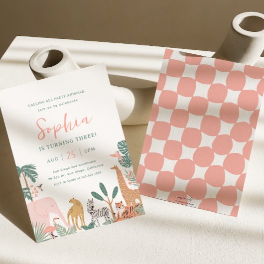 Party Animals Zoo Geburtstag Einladung Safari