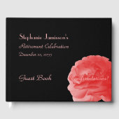 Party-Anmeldung, Korallenrosa Rose Gästebuch (Vorderseite)