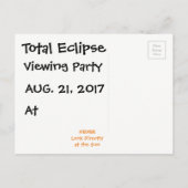 Party "Anzeigen von Eclipse" insgesamt Einladungspostkarte (Rückseite)