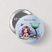 Party Aquarell Meerjungfrau Seebad Niedlich Schöne Button (Vorne & Hinten)