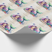 Party Aquarell Meerjungfrau Seebad Niedlich Schöne Geschenkpapier (Ecke)