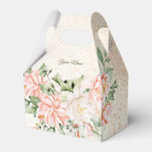 Party Aquarell Peach Weiße Blume Elegante Geschenkschachtel (Vorderseite)