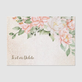 Party Aquarell Peach Weiße Blume Elegante Seidenpapier