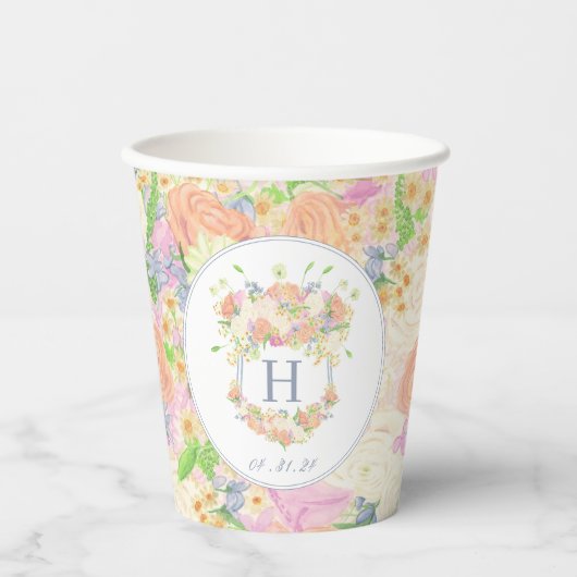 Party Aquarell Wappen Pappbecher (Vorderseite)