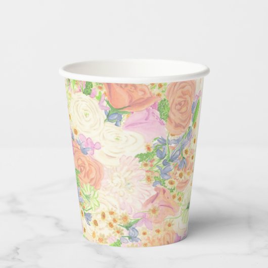 Party Aquarell Wappen Pappbecher (Rückseite)