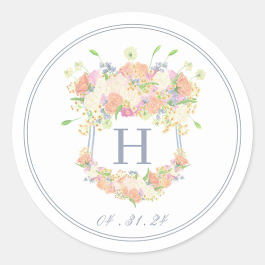 Party Aquarell Wappen Runder Aufkleber (Vorderseite)