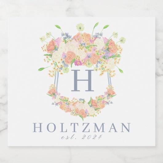 Party Aquarell Wappen Schaumweinetikett (Einzelnes Label)