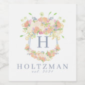 Party Aquarell Wappen Weinetikett (Einzelnes Label)