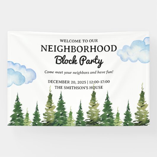 Party "Aquarellkiefern" Banner (Horizontal)